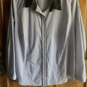 Long sleeve striped button down shirt